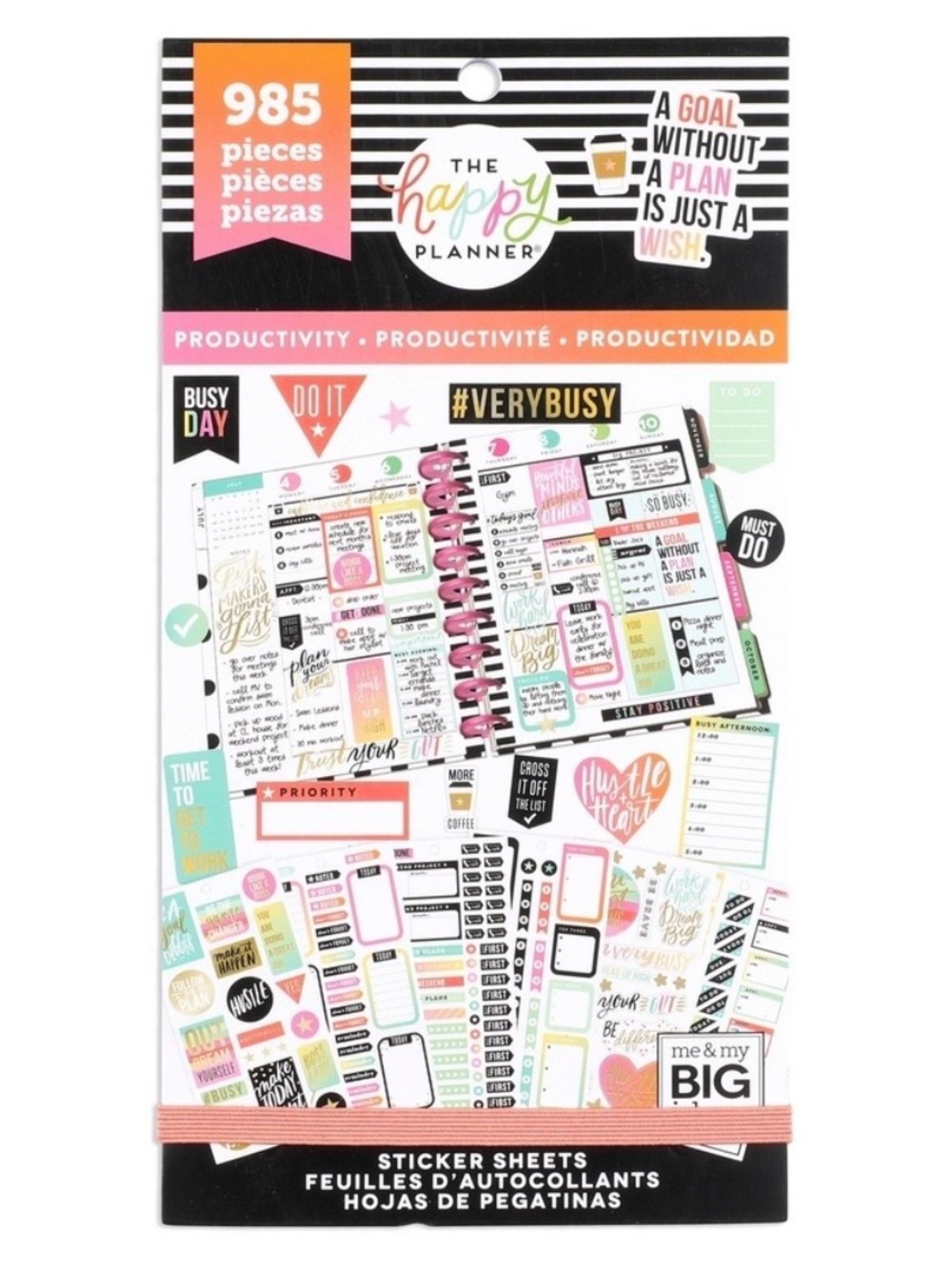Happy Planner Productivity Sticker Book 985 Stickers Scrapbooking Journal Goals